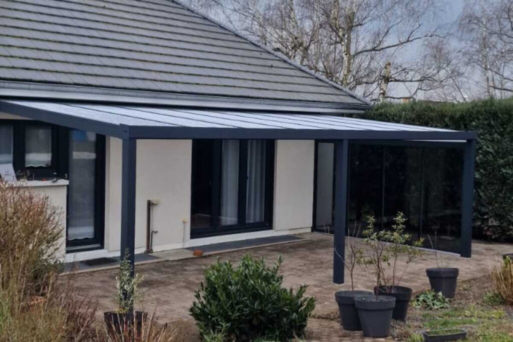 Pergola aluminium entrée